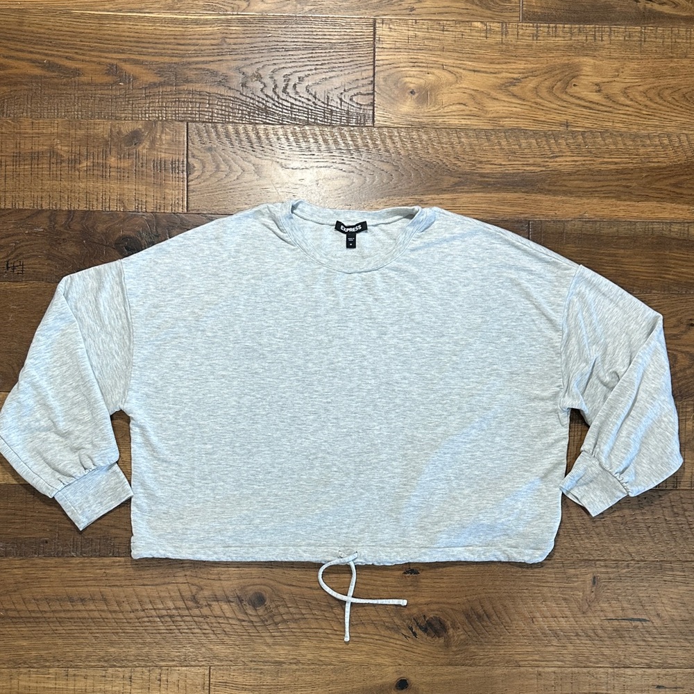 Express Heather Gray Crop Sweatshirt
